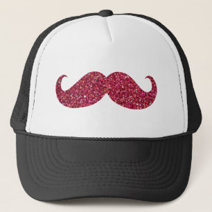 Roter Glitter-Schnurrbart Truckerkappe