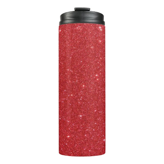 Roter Glitter   Thermosbecher (Vorderseite)