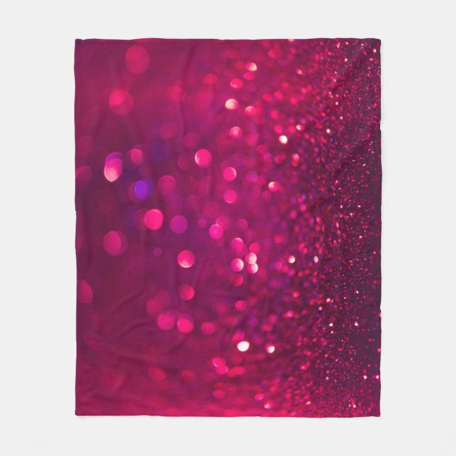 Roter Glitzer: Abstrakt Bokeh Fleecedecke (Vorderseite)
