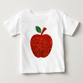 Roter Glitzer Apple Baby T-shirt