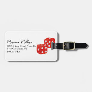 Roter Glitzer Casino Gepäckanhänger