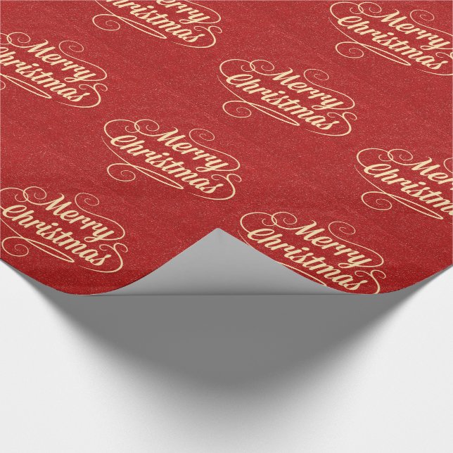Roter Glitzer Frohe Weihnachtsgrüße Geschenkpapier (Ecke)