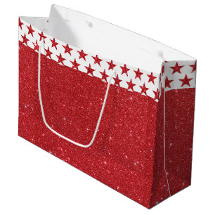 Roter Glitzer Große Geschenktasche Große Geschenktüte