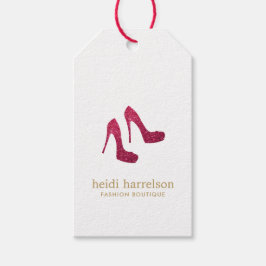 Roter Glitzer Heels Boutique Mode Geschenkanhänger