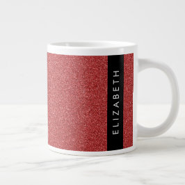 Roter Glitzer, Hintergrund des Glitzer, Ihr Name Jumbo-Tasse