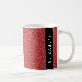 Roter Glitzer, Hintergrund des Glitzer, Ihr Name Kaffeetasse