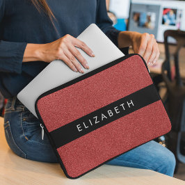 Roter Glitzer, Hintergrund des Glitzer, Ihr Name Laptopschutzhülle