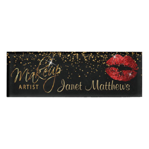 Roter Glitzer Lipno Namenschild