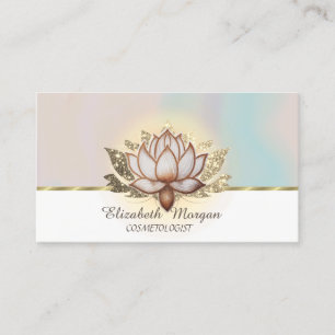 Roter Glitzer Lotus Visitenkarte