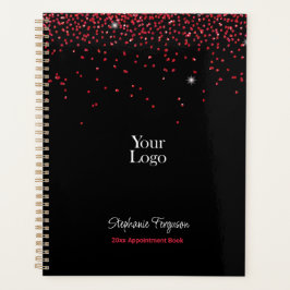 Roter Glitzer mit schwarzem Hintergrund Planer