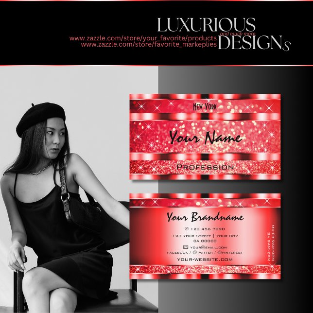 Roter Glitzer Roter Blick Rote Augen Sterne Visitenkarte (Von Creator hochgeladen)