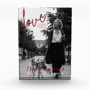 Roter Glitzer Script Elegantes Weihnachtsfest Foto