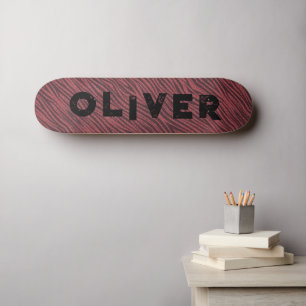 Roter Glitzer Skateboard Tierdruck Zebrastreifen