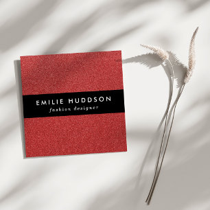 Roter Glitzer, Sparkle, Hintergrund des Glitzer Quadratische Visitenkarte