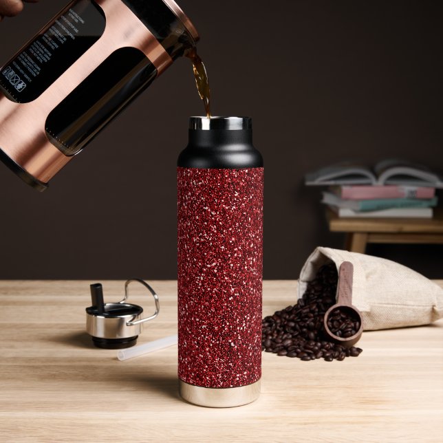 Roter Glitzer Trinkflasche (Kaffee)
