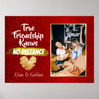 Roter Glitzer weg Freundschaft Distanz Foto Poster
