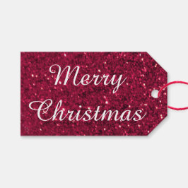 Roter Glitzer Weihnachten Geschenkanhänger