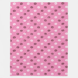 Roter Glitzer Weiße Küsse Lippen Fleecedecke