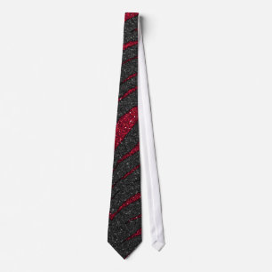 Roter Glitzerzebra-Druck Krawatte