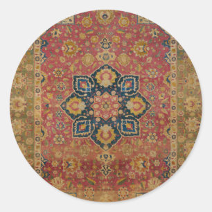 Roter Gold Kashan Teppich Persisch Asiatisch Runder Aufkleber