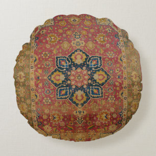 Roter Gold Kashan Teppich Persisch Asiatisch Rundes Kissen