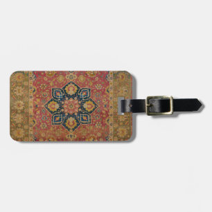 Roter Gold Kashan Teppich Persischer Asiatischer Gepäckanhänger