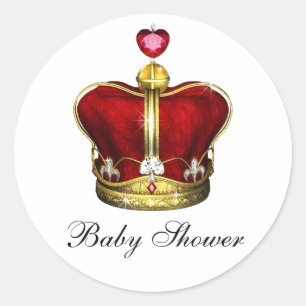 Roter Gold Prinz Baby Shower Aufkleber