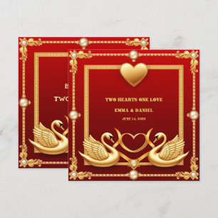 Roter Gold Schwan Hochzeitspaar Dekoration 💍