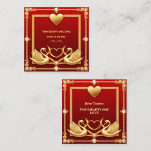 Roter Gold Schwan Hochzeitspaar Dekoration 💍 Begleitkarte