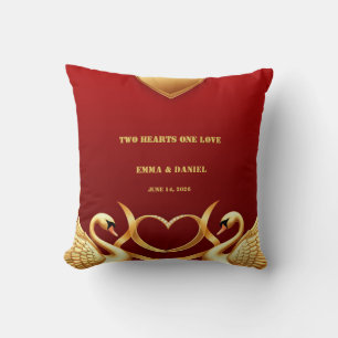 Roter Gold Schwan Hochzeitspaar Dekoration 💍 Kissen