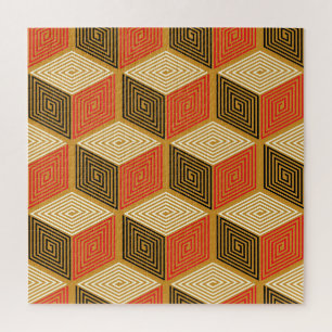 Roter Gold Vintage Würfel Muster