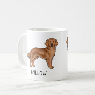 Roter Golden Retriever Cartoon-Hund Benutzerdefini Kaffeetasse