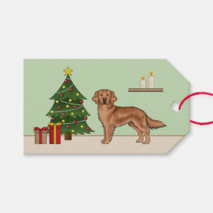 Roter Golden Retriever Festlicher Hund Weihnachtsb Geschenkanhänger