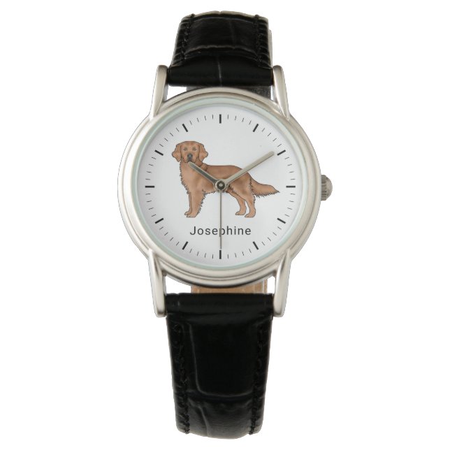 Roter Golden Retriever Niedlicher Hund mit Individ Armbanduhr (Vorderseite)