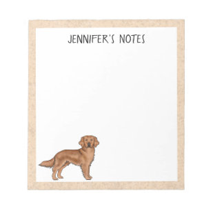 Roter Golden Retriever Niedlicher Hund mit Individ Notizblock