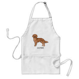 Roter Golden Retriever Niedlicher Hund mit Individ Schürze