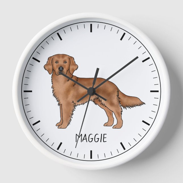 Roter Golden Retriever Niedlicher Hund mit Individ Uhr (Vorderseite)