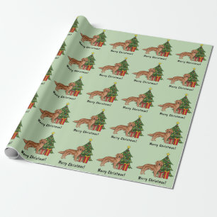 Roter Golden Retriever Süßer Hund Und Weihnachtsba Geschenkpapier