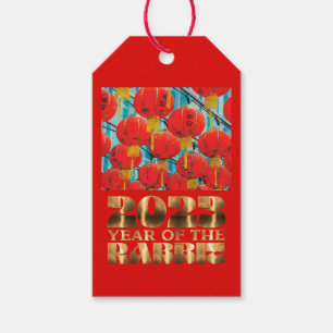 Roter Goldener Chinesischer Wasserhase Neujahr Geschenkanhänger
