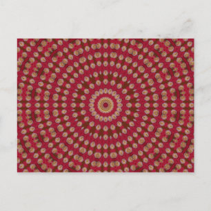 Roter Goldener Gelber Stern Mandala Postkarte