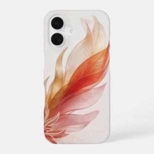 Roter Goldener Phönix Feder Abstrakt Kunst iPhone 16 Hülle