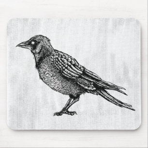 Roter gotischer Schwarz-Weiß-Horror-Tinte Zeichnen Mousepad