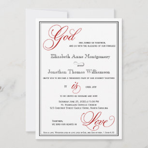 Roter Gott ist Liebe Christlich Hochzeitseinladung Einladung