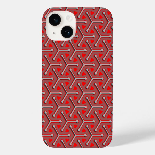 roter grauer Farbton aus dreikubigem Stahl Case-Mate iPhone Hülle (Rückseite)
