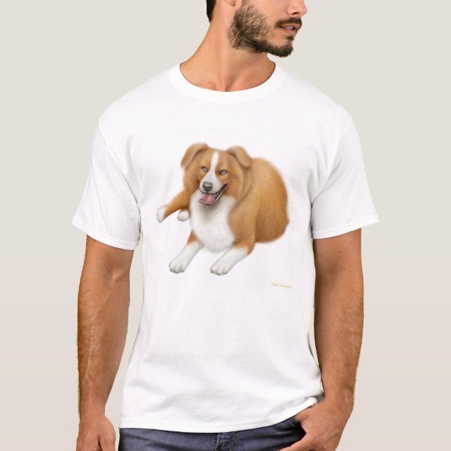 Roter Grenzcollie-T - Shirt (Vorderseite)
