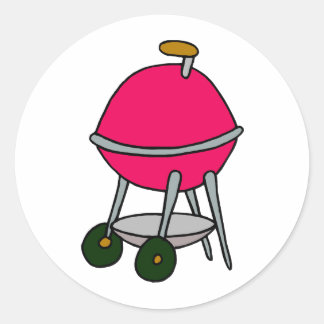 Roter Grill Runder Aufkleber