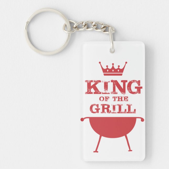 Roter Grillkönig Schlüsselanhänger (Vorderseite)