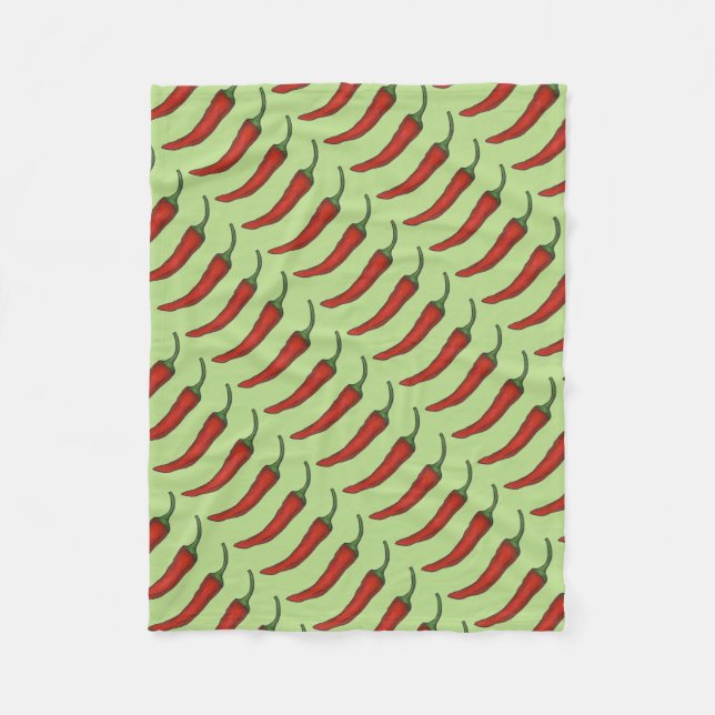 Roter grüner Chili Chile Pfeffer Gemüsepflanze Fei Fleecedecke (Vorderseite)