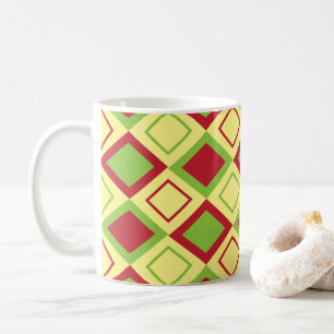 Roter grüner Diamant geometrisch Kaffeetasse