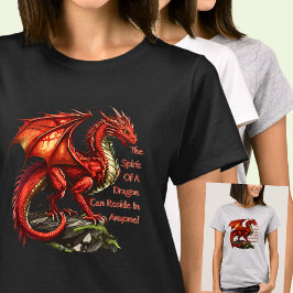 Roter grüner Drache, Geist kann in jedem leben T-Shirt